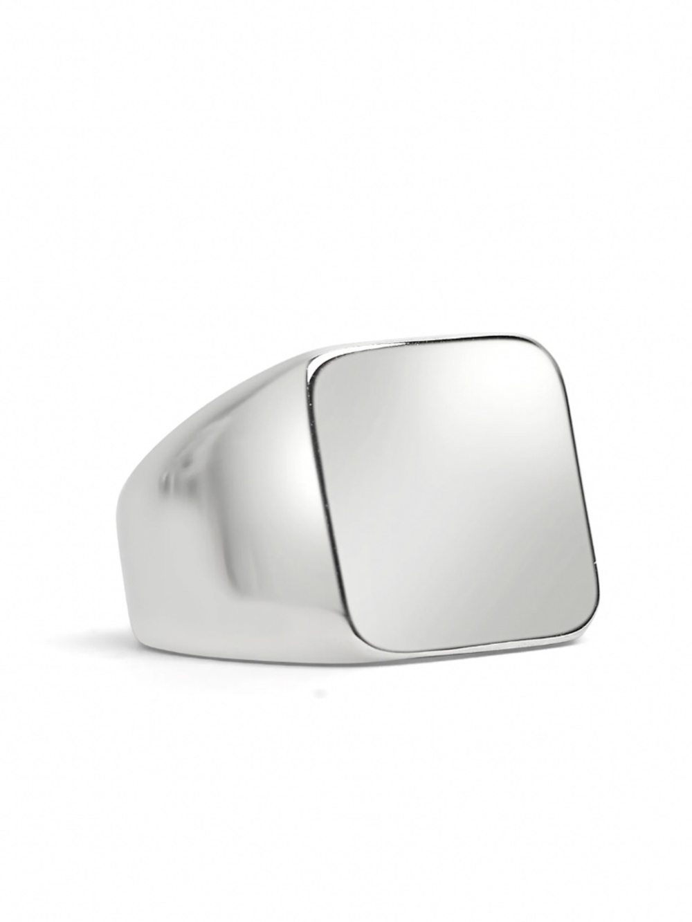 Stainless Steel Polished Blank Signet Ring -unisex ring
